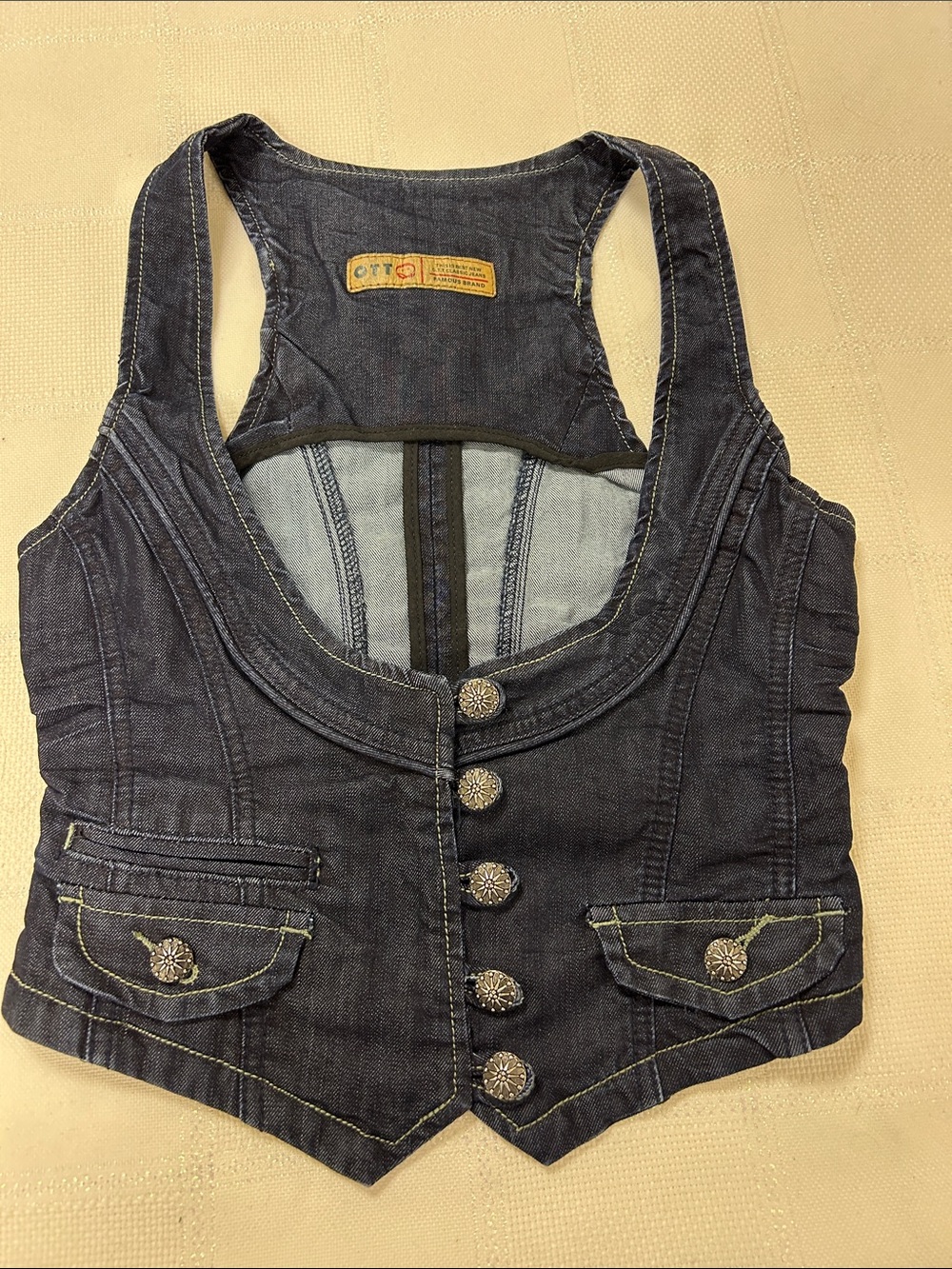 OTTO Indigo Denim Vest with Yellow Patch